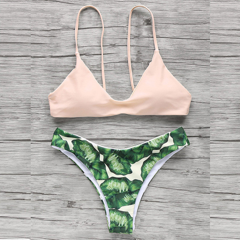 Dropshipping 2017 Bikinis Swimwear Women Summer Sexy Swimsuit Bath Suit Bikini Printed Biquini Bikini Set Beach Wear wholesale