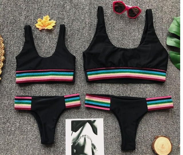 Mother Daughter Swimsuits Family Matching Clothes Mom and Daughter Swimwear 2pcs Family Look Bikni Bahitng Mommy And Me Clothes