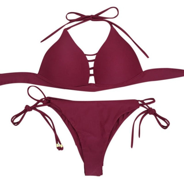 Summer Women Mini Bikni Monokini Push Up Bodywear Biquini Swimsuit Bathing Suit Beachwear Sexy Female Bikini Set 2018 New